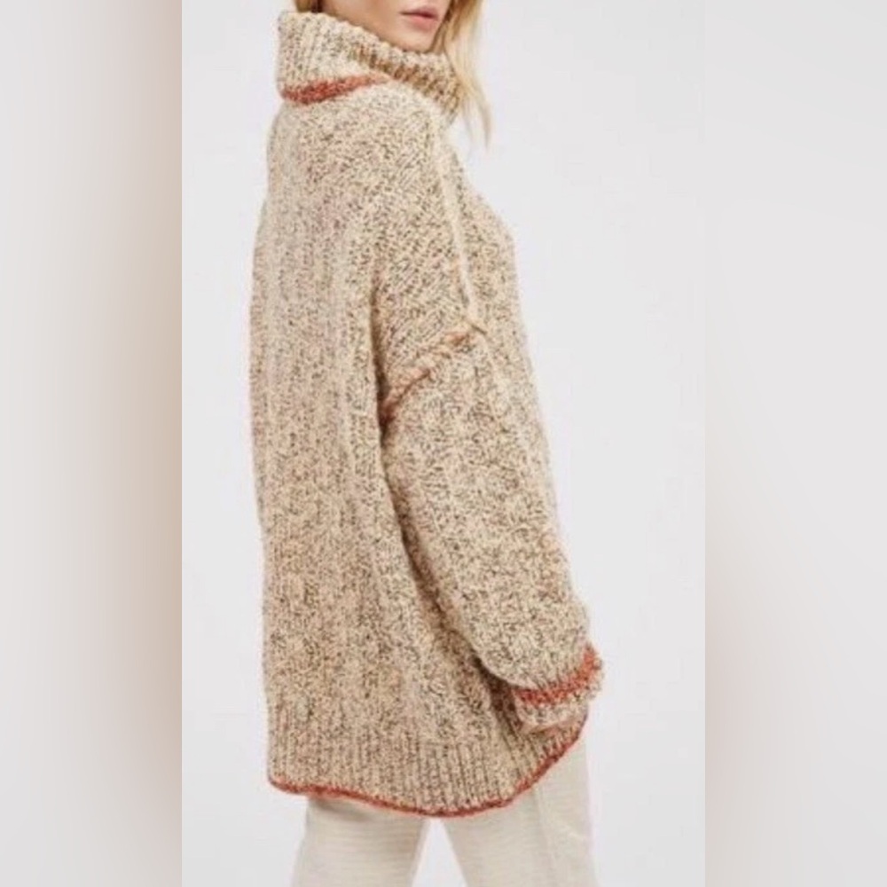 Free People Echo Pullover wool blend Sweater turtleneck in Cream Size Small - Picture 7 of 15